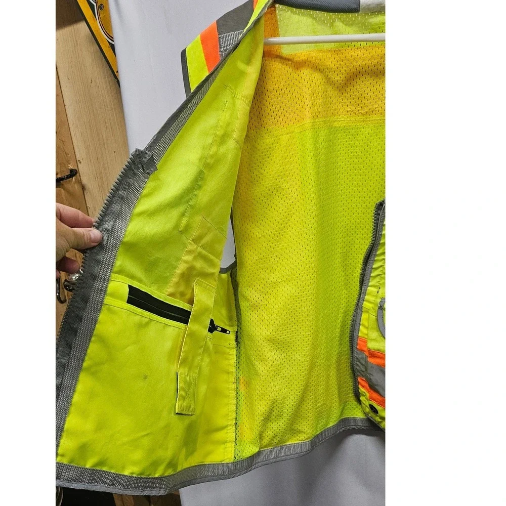 Radwear High Visibility Safety Vest Neon Yellow 3M Scotchlite Reflective Mesh L